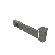Castle Wall With Towers 3D model