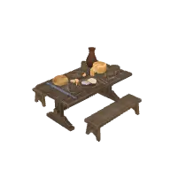 Tavern Table With Food 3D model